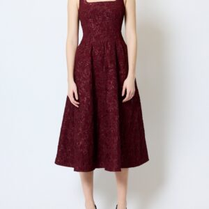 Cherry Jacquard Midi Dress