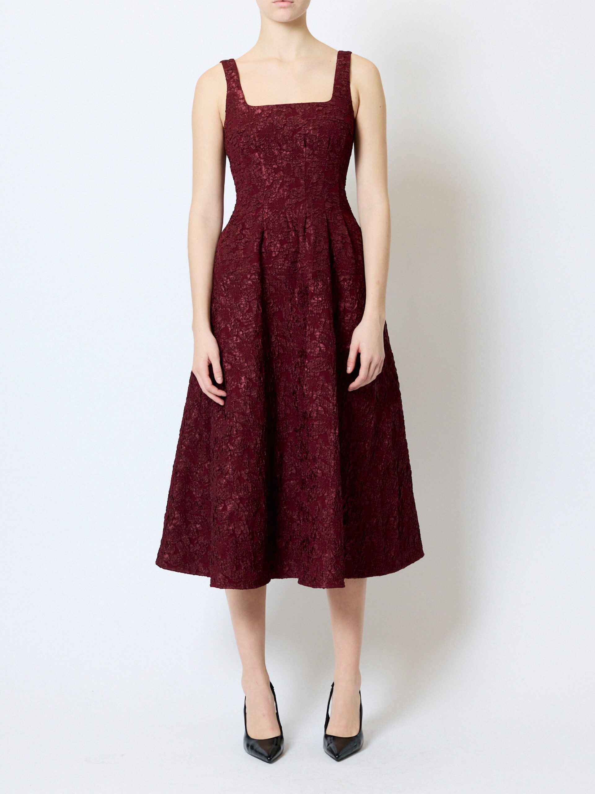 Cherry Jacquard Midi Dress