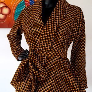 Brown Ankara Wrap Blouse