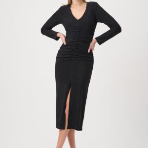 Black Sparkle Knit Evening Dress