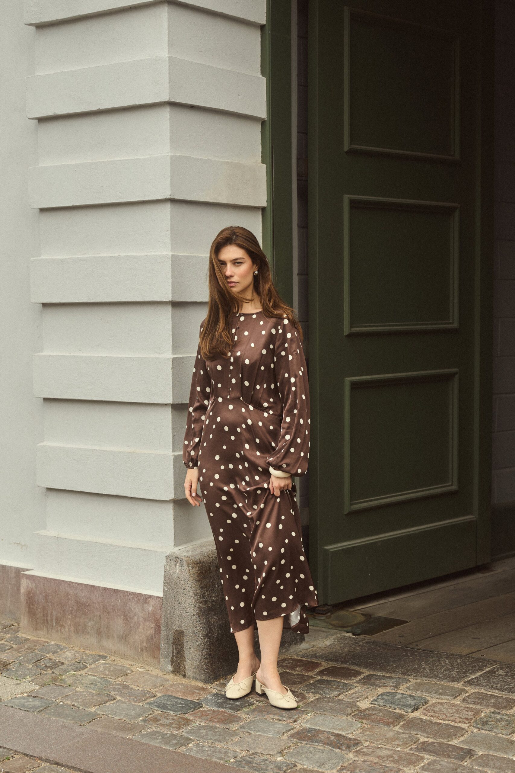 Brown Polka Dot Dress