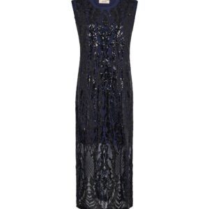 Navy Sequin Evening Dress