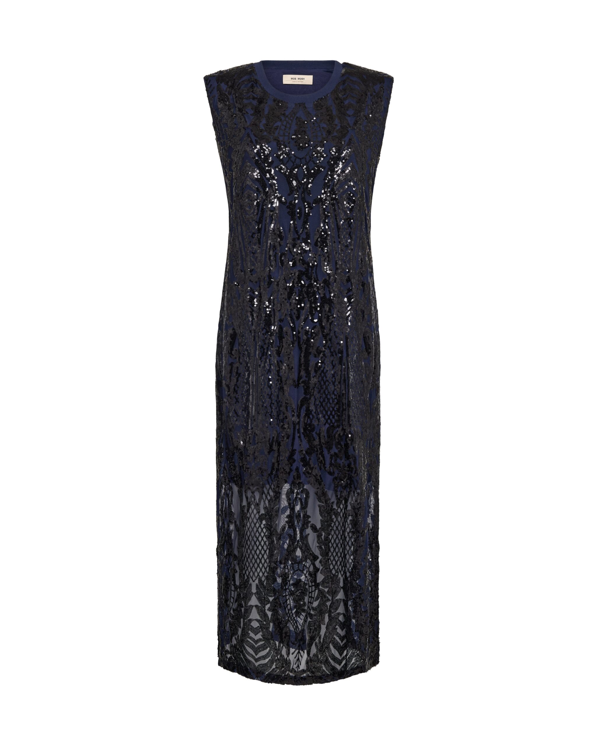 Navy Sequin Evening Dress