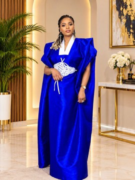 Blue Luxury Bubu Gown