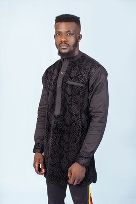 Black Velvet Blend Dress Shirt