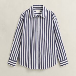 Classic Blue Striped Poplin Shirt