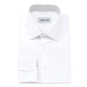 White Dobby Weave Dress Shirt