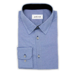 Dark Blue Printed Dress Shirt